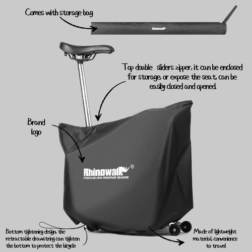 Rhinowalk Dust Cover for BROMPTON Folding Bike -Lightweight, Frame Hidden, Shielding Bike for Public Transportation, Commuting, Home Storage