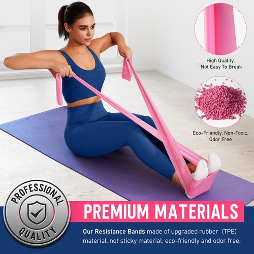 WALITO 150LBS Resistance Bands and 4.9FT Yoga Bands, Exercise Bands for Women and Men, Workout Bands for Physical Therapy, Stretch, Recovery, Pilates, Rehab, Strength Training and Home Gym…