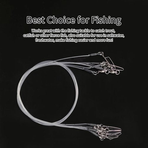 Eupheng Fluorocarbon Leaders - 6/12PCS Invisible Fluorocarbon Leaders for Saltwater and Freshwater, 20LB-80LB with Swivel and Snap