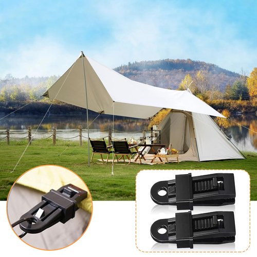 60 Pieces Tarp Clip Heavy Duty Multipurpose Crocodile Mouth Tarp Clamps with Lock Grip Camping Canopies Pool Car Covers Clamp for Canopy Outdoor Tarps Camping Awnings Banner and Cover