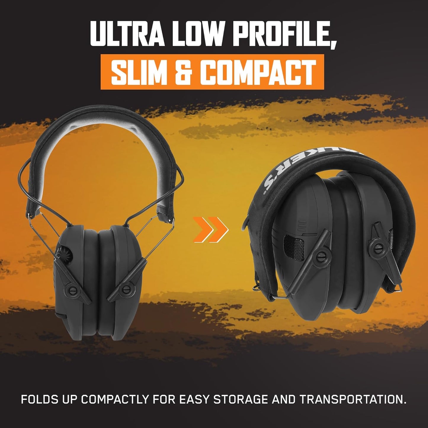 Walker's Razor Slim Shooter Electronic Hunting Folding Hearing Protection Earmuffs