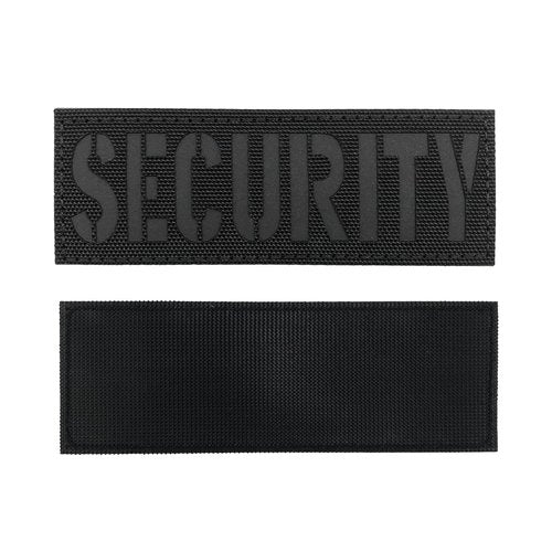 uuKen Security Patch Reflective Laser Cut 4"×1.4" for Vests Jackets Clothing Bags Backpacks with Hook and Loop (RF Black,S 4"×1.4")