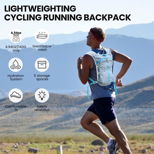 Running Vest Hydration Vest Lightweight Insulated Backpack for Marathon, Hiking, Outdoor Trail, Cycling, Men's and Women's Hydration Vest （Black）