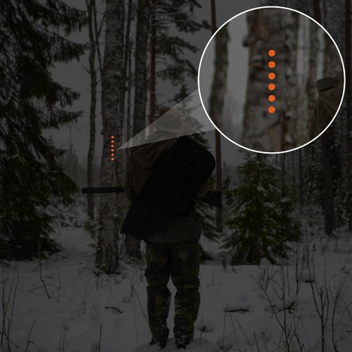 XIHIRCD 100pcs Reflective Tacks for Trail Marking, Box Package Reflective Trail Tacks Thumb Tacks Glow in The Dark Tacks Tree Markers for Hunting Camping Hiking Survival Outdoors(Orange)