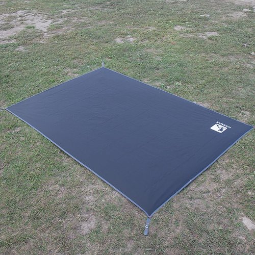 Bringsine Bringsine Waterproof Camping Tent Tarp-95"x83",4 in 1 Multifunctional Tent Mat Footprint for Camping,Hiking and Picnic,Ultralight & Foldable+Tent Stakes (Black, 71" x 83")
