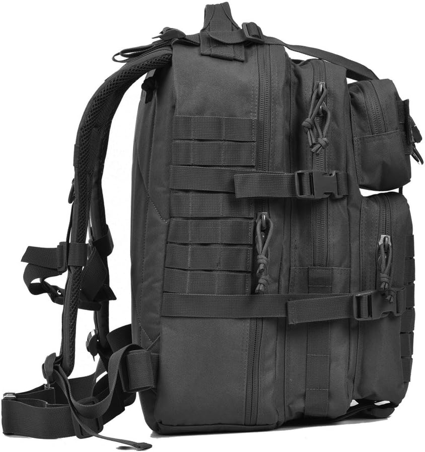Military Tactical Backpack,Small Army Assault Pack Molle Bug Out Bag Backpacks Rucksack Daypack with Tactical US Flag Patch Black