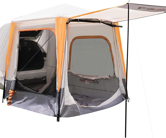 HEYTRIP SUV Tent for Camping with Poles Double Door Design SUV Camping Tent Waterproof Rainfly Car Camping Tent for Couples or Family