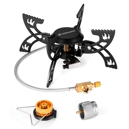 Odoland 3800W Portable Camping Stove Lightweight Gas Stove Collapsible Backpacking Stove with EVA Box for Outdoor Camping Cooking Hiking and Picnic