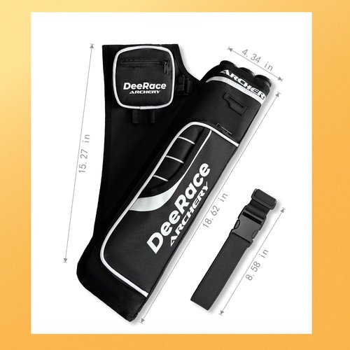 DEERACE Archery Hip Quiver, 3 Tubes Arrow Holder for Compound and Recurve Bow (Black)