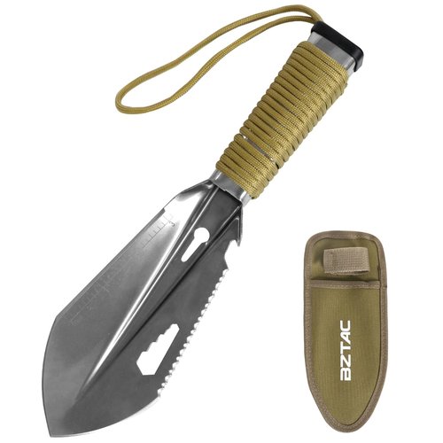 Tactical Mini Hand Shovel Small Camping Shovel Portable Backpacking Trowel Survival 7 in 1 Shovel Versatile Gardening Trowel for Camping, Gardening, Outdoor Survival (Silvery)