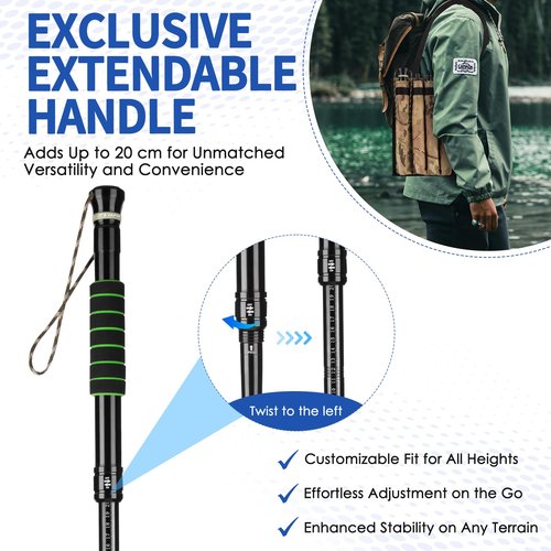 Waisul Tactical Survival Hiking Stick - Collapsible Retractable Walking Staff, Outdoor Multitool Tactical Gear, Trekking Poles for Hiking, Camping Birthday Gifts for Men Dad Husband