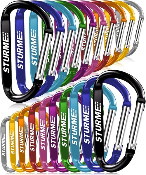 20pcs 2.7" Carabiner Clip Durable Carabeaner Hooks Small Carabiner D Clip