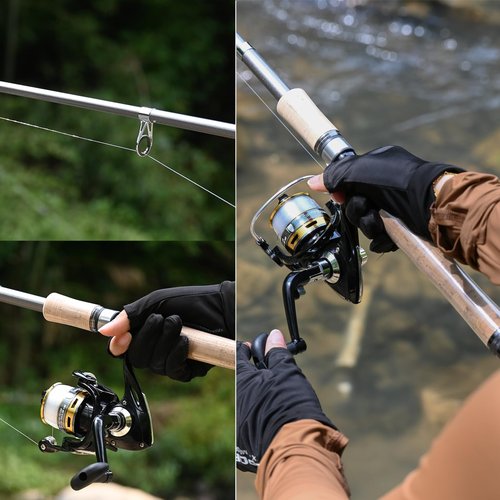 Carbon Fiber Fishing Pole Combo Set, 2.1m/6.89ft 145pcs Accessories Kit - 12+1BB Spinning Reels - Carrier Bag for Travel - Saltwater & Freshwater (6.9FT)