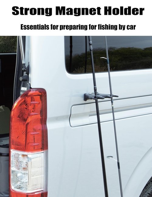 TRANSWARPS Magnetic Fishing Rod Car Stands, Portable Outdoor Fishing Rod Storage Rack, Soft Silicone Car Pole Fly Fishing Pole Holder with 3 Holder Slots
