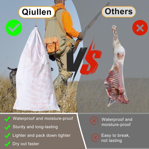 Elk Quarter Meat Bags 5-Pack - 33" x 20" Heavy Duty & Breathable Game Bags for Packing Out Deer, Antelope,Moose & Caribou | Reusable with Reflective Strips