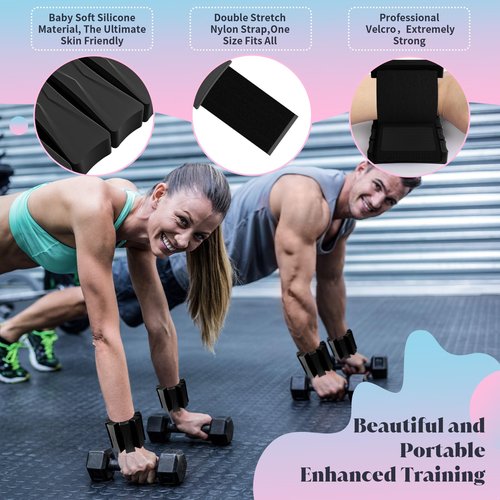 PEOERP Ankle Weights for Women Men, Adjustable Wrist Weighted Bracelet for Home Gym Workout, Walking, Running, Travel, Pilate, Yoga, Exercise,Barre,Strength Training. Set of 2 (1Lb Each) (Black)
