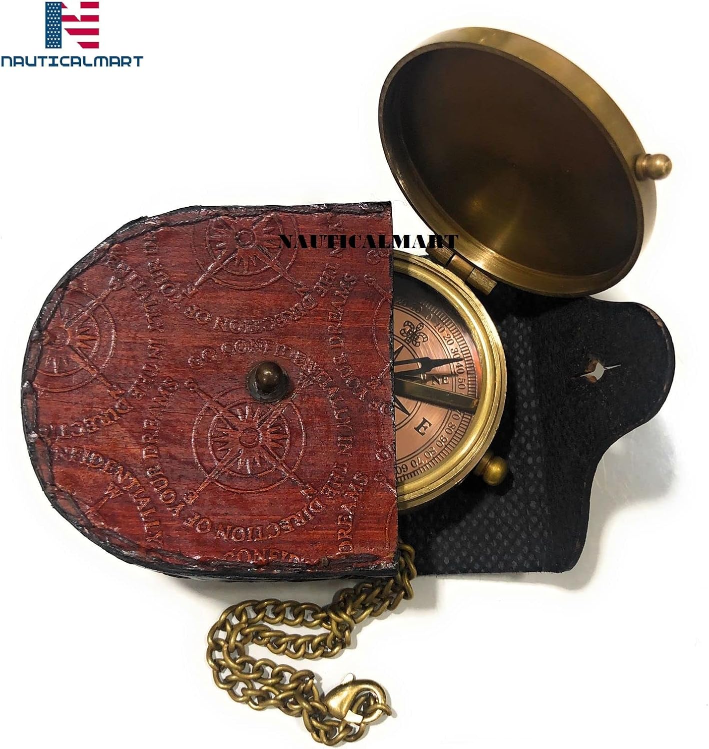 Second Star to The Right J. M. Barrie, Peter Pan Engraved Brass Compass Directional Compass Magnetic Pocket Personalized Gift for Camping, Hiking and Touring