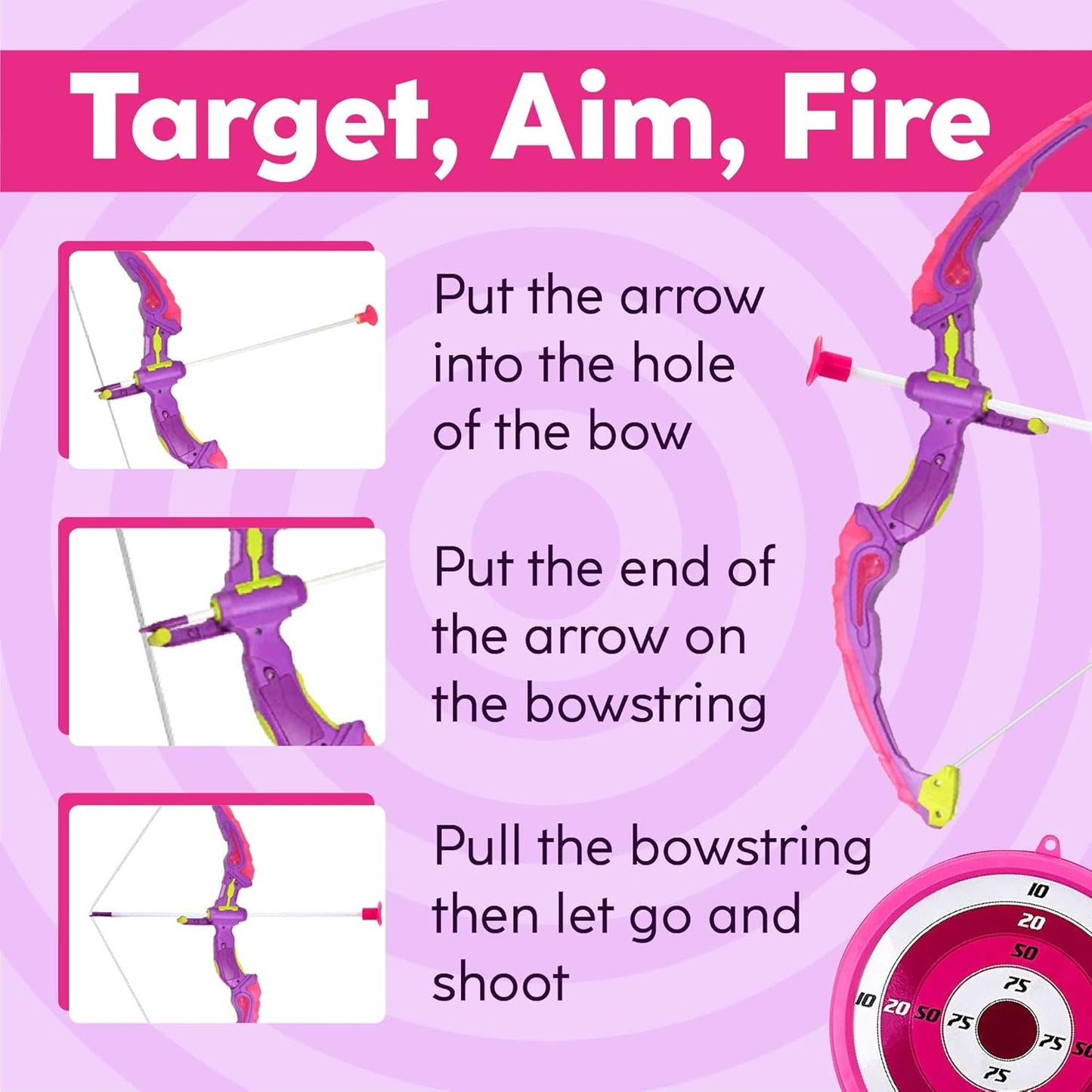 Toysery Kids Archery Set with LED Flash Lights, Toy Bow and Arrow Set for 6-8 Years Old Boys, Includes Archery Bow, 6 Archery Arrows, Target, Quiver - Great for Youth Practice