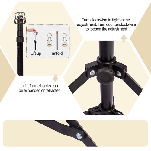 喜马拉雅 Camping Folding Lamp Pole, Lightweight Collapsible Aluminum Lantern Stand, Outdoor Portable Lamp Post Hanging Light Holder Stick for Picnic Hiking Fishing BBQ (Tripod Stand)