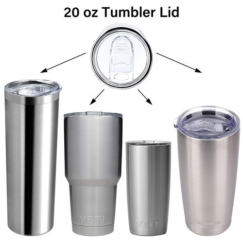 20/12 OZ - 2 Replacement Lids for Yeti Tumblers like Yeti Lids - 3.3 Inch Diameter - Spill Proof Lids for Yeti Tumblers - Tumbler Lid for Yeti Tumbler 20/12 oz, Compatible Rambler,Ozark Trail (2 Pack)