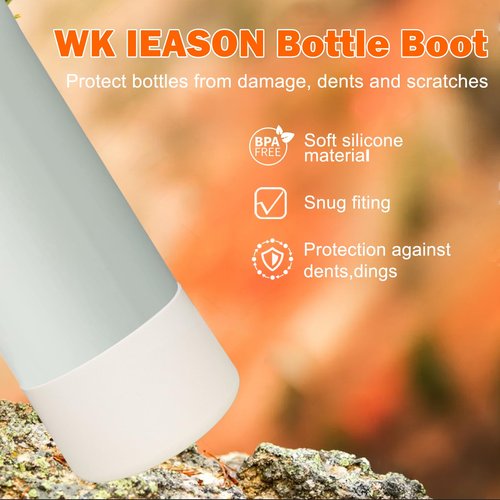 WK IEASON 2Pcs Silicone Boot for Owala Water Bottle, Protective Flask Bottom Cover Base for Owala FreeSip Twist and Flip Flask Water Bottle Accessories-3.35inch Bottom Diameter