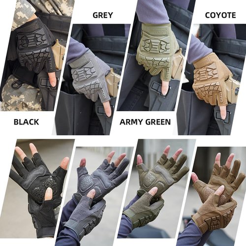 Seibertron T.T.F.I.G 2.0 Men's Tactical Gloves Flexible Rubber Knuckle Protective for Hunting Hiking Airsoft Paintball Motorcycle Motorbike Riding Outdoor Gloves Black XXS