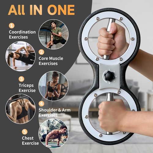 Togieeii Burn Machine 12 Pound Arm Workout Appliances 360 Degree Rotatable Forearm Exerciser Resistance Adjustable Multi-Functional Rotational Trainer Grip Strength Trainer for Home and Gym Workouts.