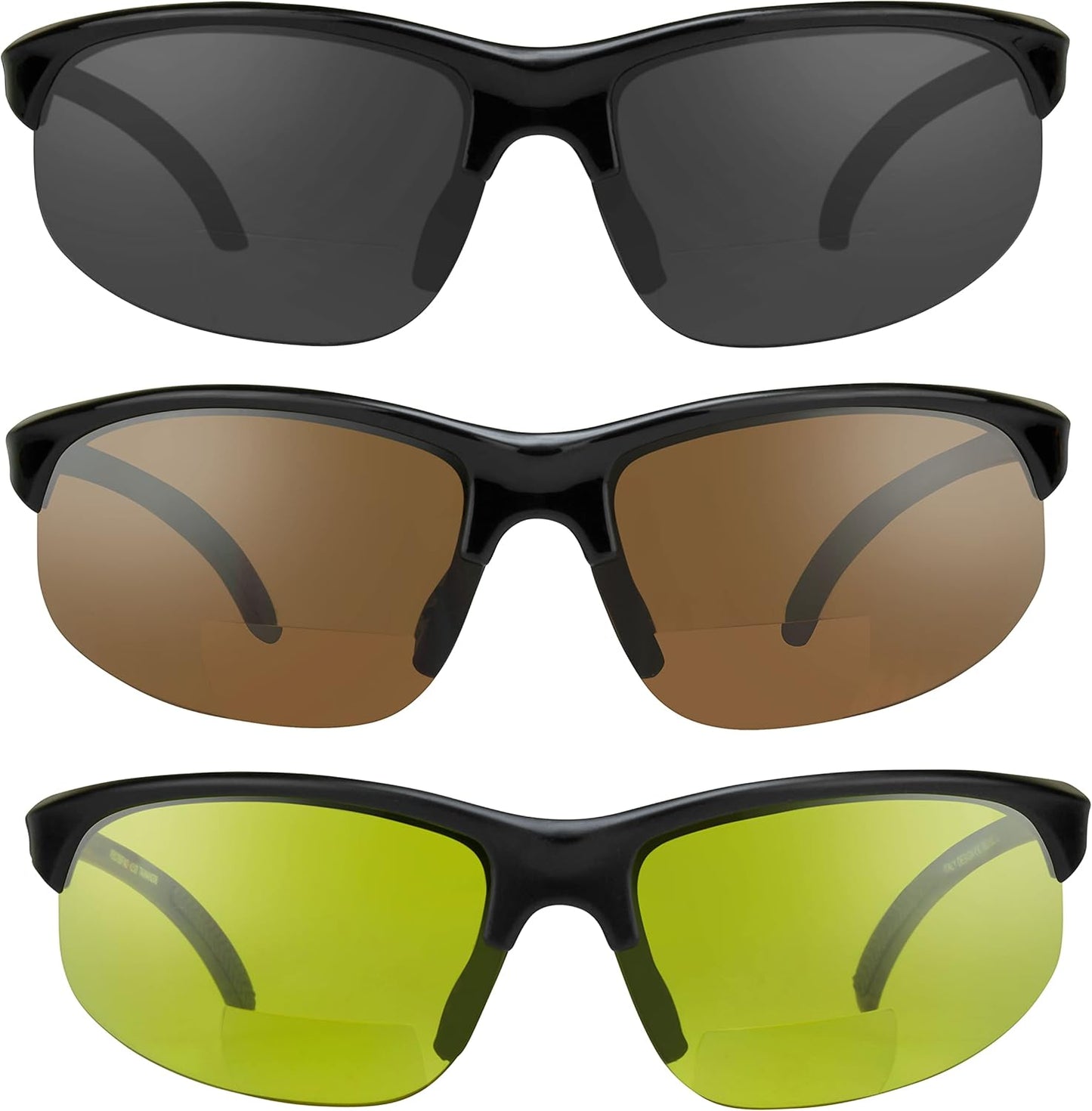 proSPORT BIFOCAL Sunglasses Readers Tinted Mens Womens High Definition Amber Yellow Smoke +1.50 +1.75 +2.00 +2.25 +2.50