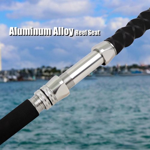 Fiblink 2-Piece Boat Conventional Fishing Rod Portable Spinning/Casting Rod Carbon Fishing Pole (Spin - 7' - H (30-50lbs))