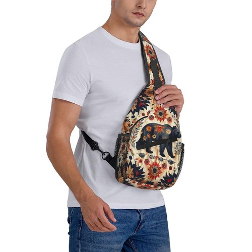 Native American Indian Sling Backpack Chest Bag Crossbody Shoulder Bag Gym Cycling Travel Hiking Daypack For Men Women