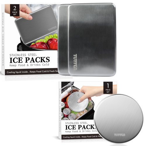 Tuffen Ice Packs for Lunch Boxes, Stainless Steel Cooling Pack for Cooler 3 Packs Combo