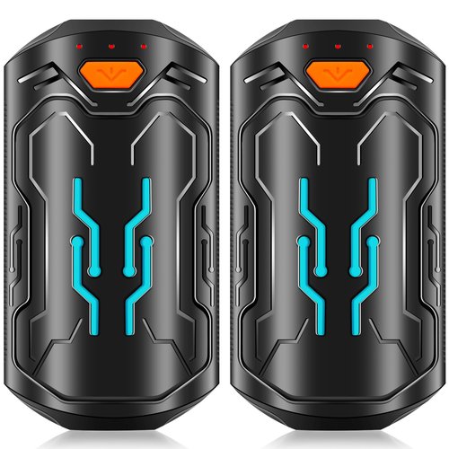 Hand Warmers Rechargeable, 2 Pack 20 Hrs Long Electric Heater, Portable USB Hand Warmer Pocket Heater, Outdoor Smart Safe Heat, Gifts for Christmas, Outdoor, Golf, Hunting, Camping Men Women（Black）