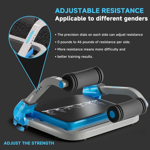 Ab Trainer/Crunch Machine, Ab Workout Equipment, 4 Adjustable Resistance, Sit Up Machine for Stomach Workout, 350 LBS Weight Capacity, Automatic Rebound,Fitness Equipment for Home