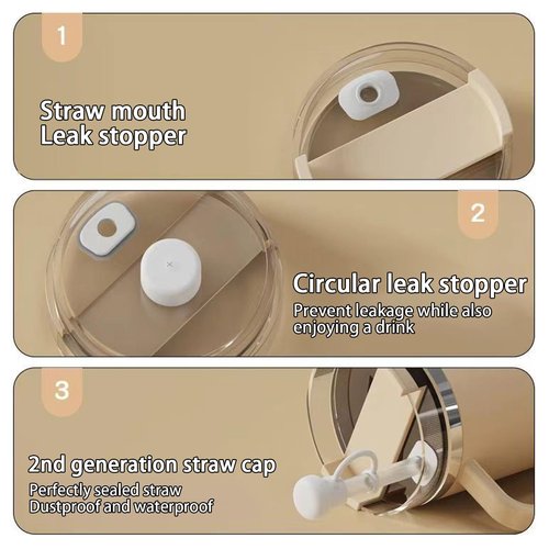 TYNRob 3 Pack Waterproof Straw Cover Silicone Spill Proof Stopper for Stanley Cup 2.0 40oz 30oz,Leakproof Silicone Seal Kit Accessories Dust-Proof (3 Color)