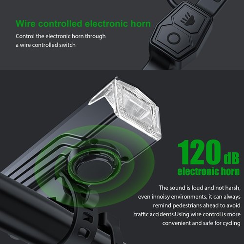 Victagen Ultra Bright USB Rechargeable Bike Light Set, Powerful Bicycle Front Headlight and Back Taillight, 5 Light Modes Light for Bike, for Men Women Kids Road Mountain Cycling