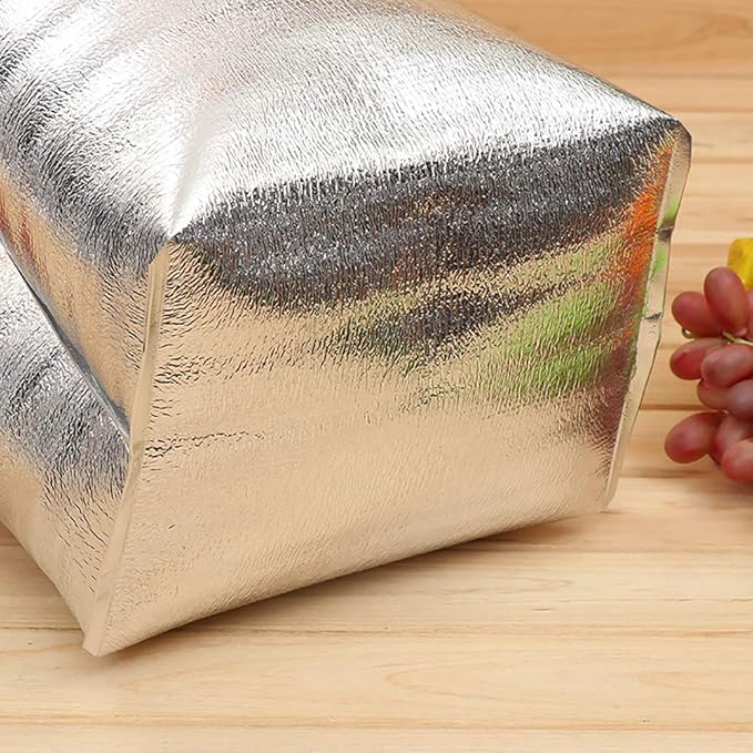 Reusable Insulated Thermal Bags 13" X 8.5" X 12" Foil Insulated Bag Liner Pack of 4 Thermal Box Liners for Lunch Box Shopping Bag Insulation Lining Waterproof Insulation Package