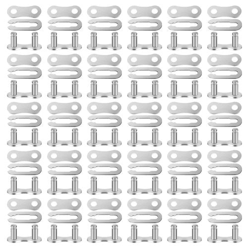 AOZUO 30 Set Bike Chain Master Link, Single Speed Bicycle Missing Link Bike Chain Link Connectors Repair Parts for Mountain Bike BMX Bike Motorcycles (Silver)