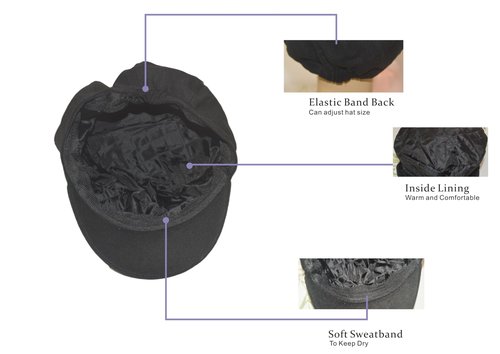 Women Beret Newsboy Hat, Fall Baker Boy Hat Women, 8 Panels Beret, Winter Paper Boy Cabbie Newspaper Boy Hat Black