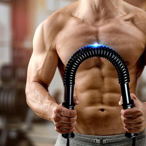 JAOTREL Power Twister Bar, Upper Body Strength Training Bar, Heavy Duty Arm Builder for Chest Shoulder Forearm Bicep and Arm Strengthening Workout Equipment (66, Pounds)