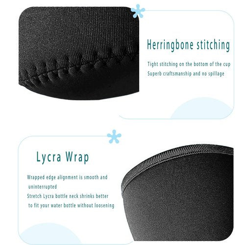 RYXCGXJ 2 Pack Sleeves for 22oz Cirkul Water Bottles with Strap，Neoprene Sweat Absorbing Material，Fitted Design（Black） (Black)