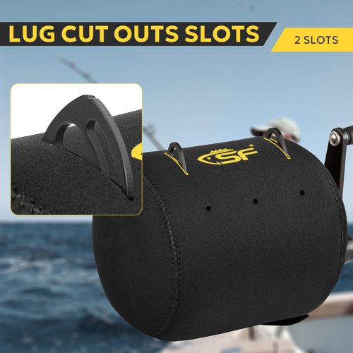 SF 3Pcs Neoprene Conventional Reel Covers Round Reel Case with 6 breathing holes, XL Size