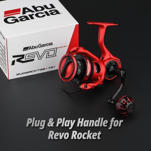 GOMEXUS Power Handle for Abu Garcia Revo Zata Spinning Reel (Black Red)
