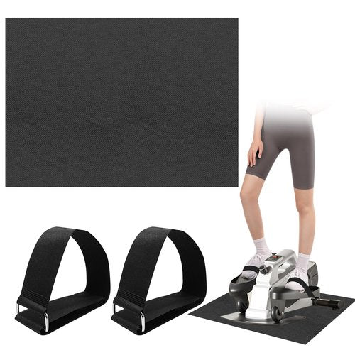 Rainmae Ellipse Leg Exerciser Machine Non-Slip Mat with Pedal Straps, Apply to Under Desk Elliptical Peddler While Sitting, for Leg Training Seated Foot Pedal Exerciser Equipment Protect Floor