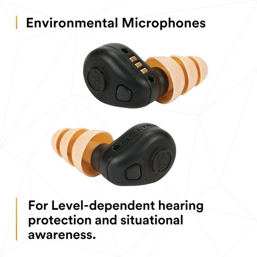 3M PELTOR TEP-200 Tactical Ear Plug Kit, NRR 23dB, Rechargeable, Noise Reduction, Construction, Law Enforcement