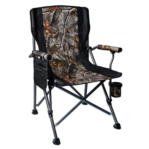 Byliable Camping Folding Chair, Heavy Duty Steel Frame Support 400 LBS with Side Pocket and Cup Holder, Portable for Camping, Fishing, Picnic,Camouflage
