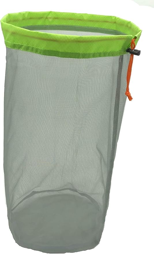 Small to XXlarge 5 Pcs Drawstring Mesh Stuff Sack, Ditty Bags Storage Pouch Bags Sleeping Bag for Travel Camping Hiking, Ultralight, Set of 5