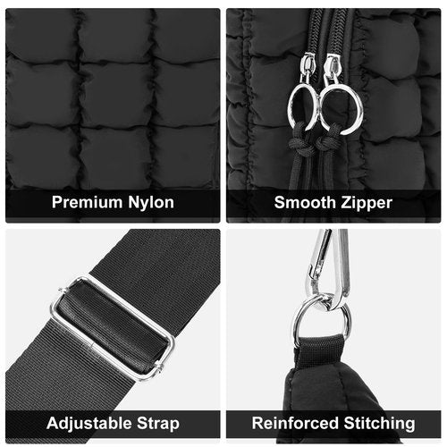 YFGBCX Water Bottle Holder with Strap Carrier Bag - Quilted Puffer Sling Crossbody Accessory