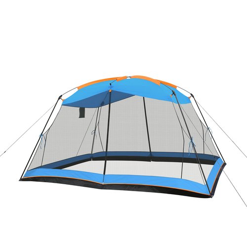 Hyper Venture Screen House 13x9 FT 4 Mesh Walls Canopy Tent Camping Gazebo Shelter for 6-8 People Outdoor Party Activities, Blue