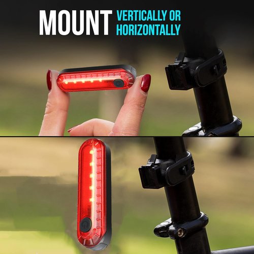 Hilngav 4 Pack Bike Tail Light, Bicycle Rear Light USB-C Rechargeable LED Cycling Safety Flashlight with 4 Light Mode for Road Mountain Night Riding & Adults Men Women, Reflectors Accessories
