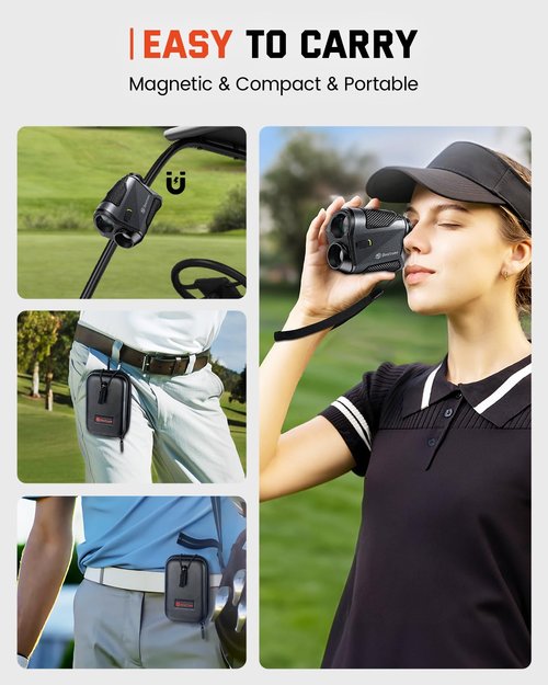 Bestsee Golf Rangefinder with Slope - 1500 Yards Laser Range Finder Golf for Hunter,High-Precision Flag Pole Locking Vibration,7X Magnification, USB-C Rechargeable Rangefinders Magnet Strip